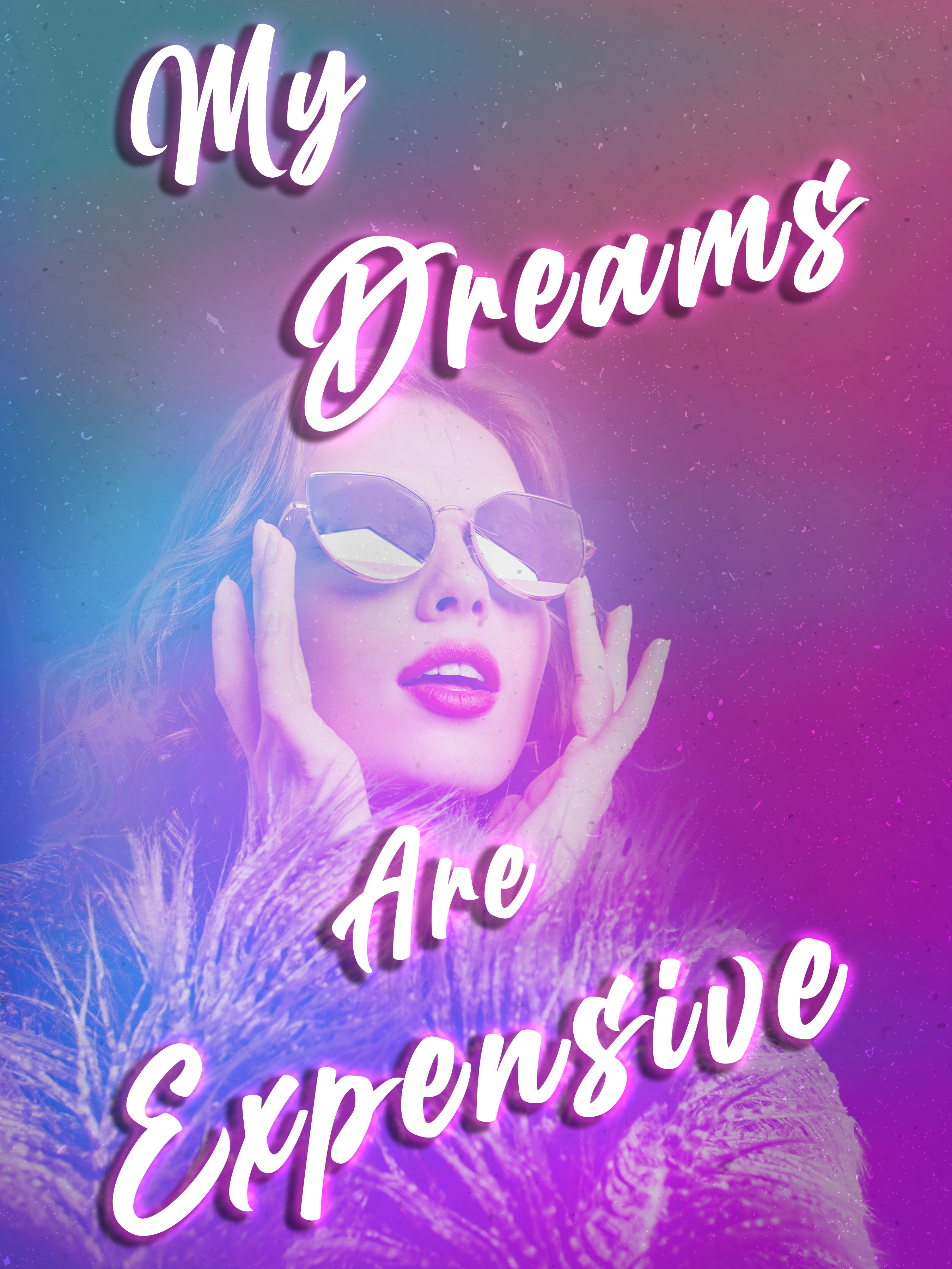 T-shirt design in a pop art style, featuring prominent typography and harmonized color palette. 2023